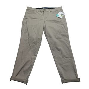 Democracy Ab Solution Karessa Capri Skinny Jeans Khaki Tan Flax Sz 14 NWT